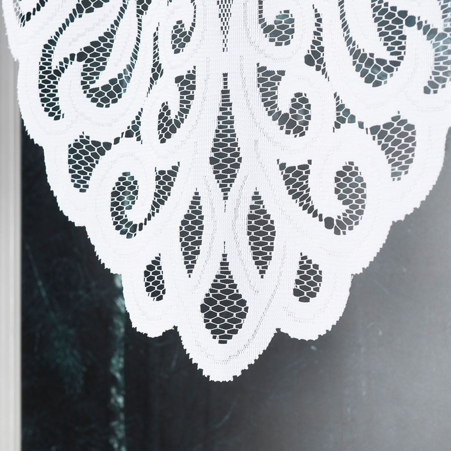 ROZALIA - Firanka gotowa żakardowa z podcięciem na dole - 250x120 cm - kolor biały