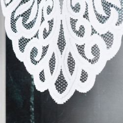 ROZALIA - Firanka gotowa żakardowa z podcięciem na dole - 250x120 cm - kolor biały