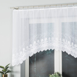 JOWITA Firanka żakardowa gotowa za wzorem pasowym, szerokość 250 x wysokość 120cm, kolor 001 biały