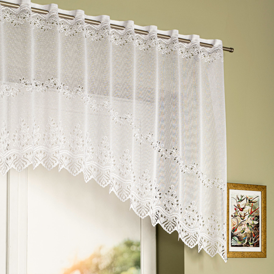 JAGODA Firanka żakardowa gotowa, szerokość 250 x wysokość 100cm, kolor 001 biały