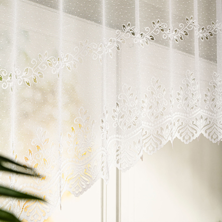 JAGODA Firanka żakardowa gotowa, szerokość 250 x wysokość 100cm, kolor 001 biały 