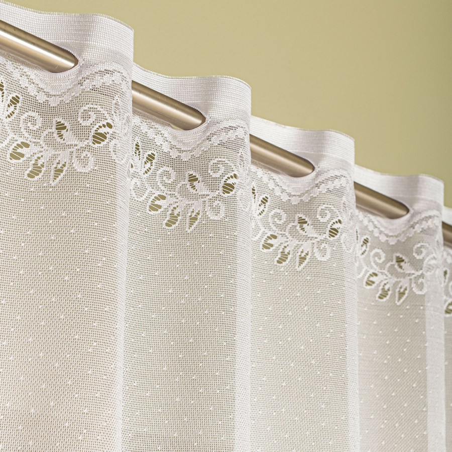 JAGODA Firanka żakardowa gotowa, szerokość 250 x wysokość 100cm, kolor 001 biały