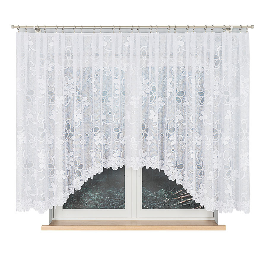 RENATA Firanka żakardowa gotowa, szerokość 400 x wysokość 150cm, kolor 001 biały