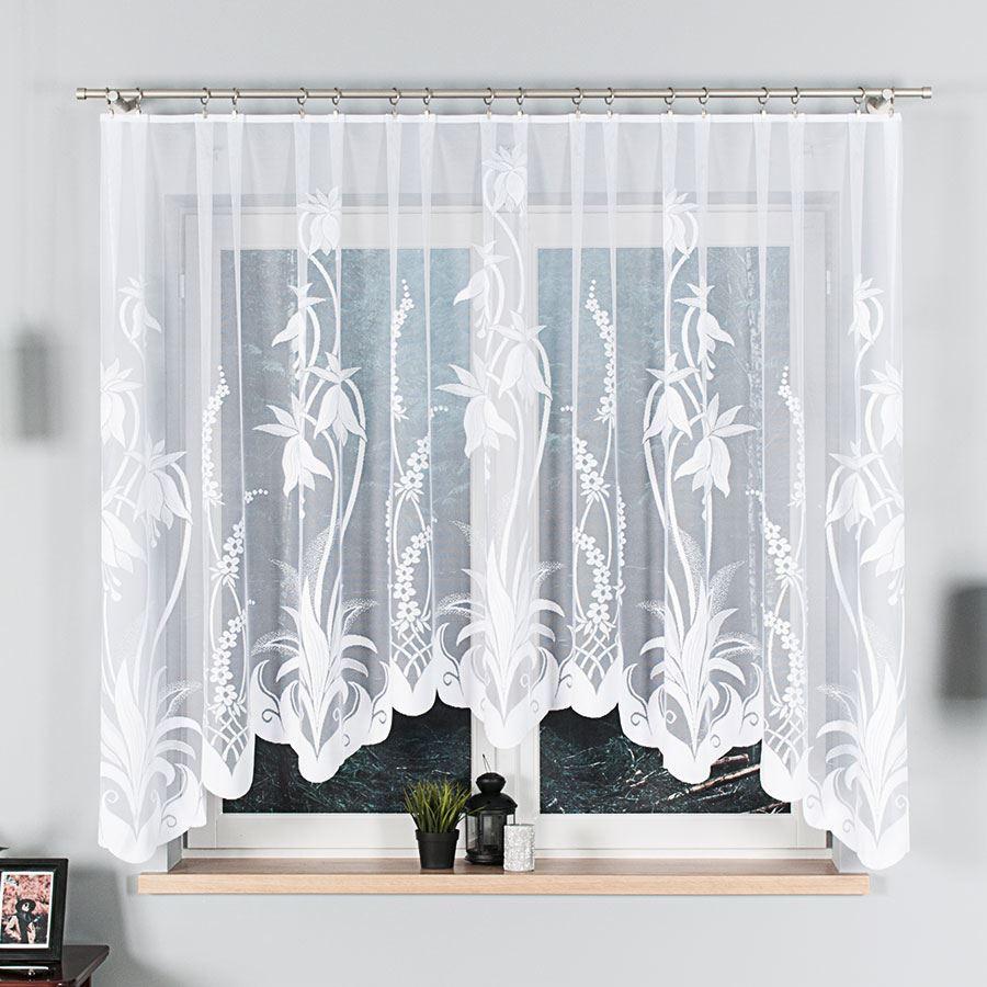 ANETA Firanka żakardowa gotowa, szerokość 310 x wysokość 160cm, kolor 001 biały