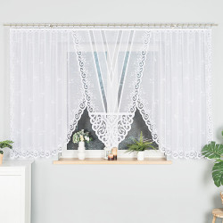 ROZALIA Firanka żakardowa gotowa, szerokość 450 x wysokość 160cm, kolor 001 biały