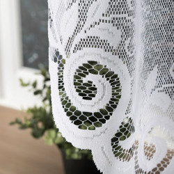 ROZALIA Firanka żakardowa gotowa, szerokość 450 x wysokość 160cm, kolor 001 biały