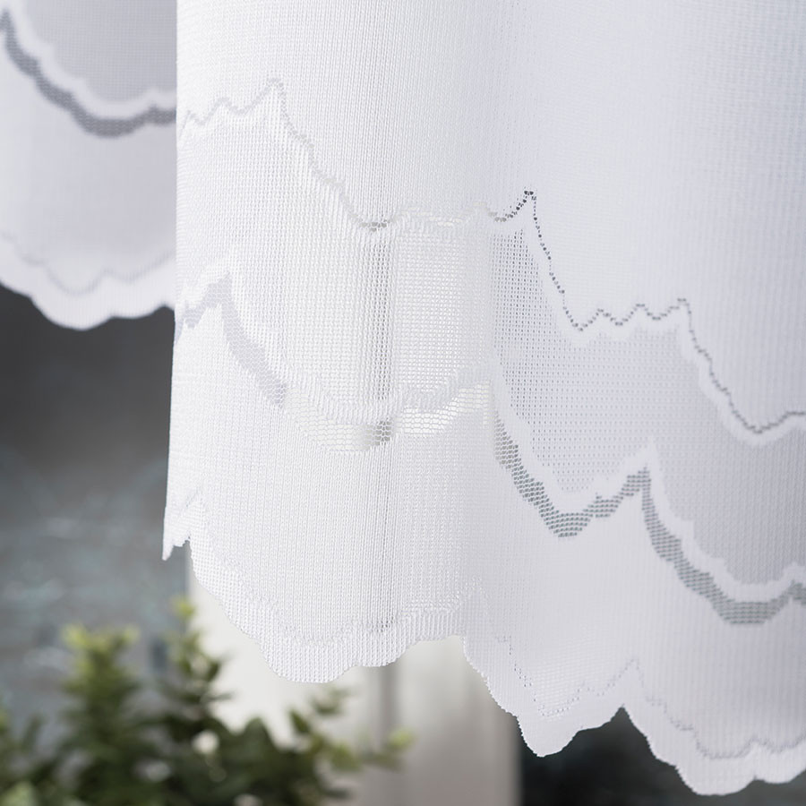 GENOWEFA Firanka żakardowa gotowa, szerokość 400 x wysokość 100cm, kolor 001 biały