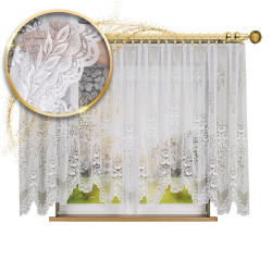 ADELA Firanka żakardowa gotowa, szerokość 400 x wysokość 160cm, kolor 001 biały