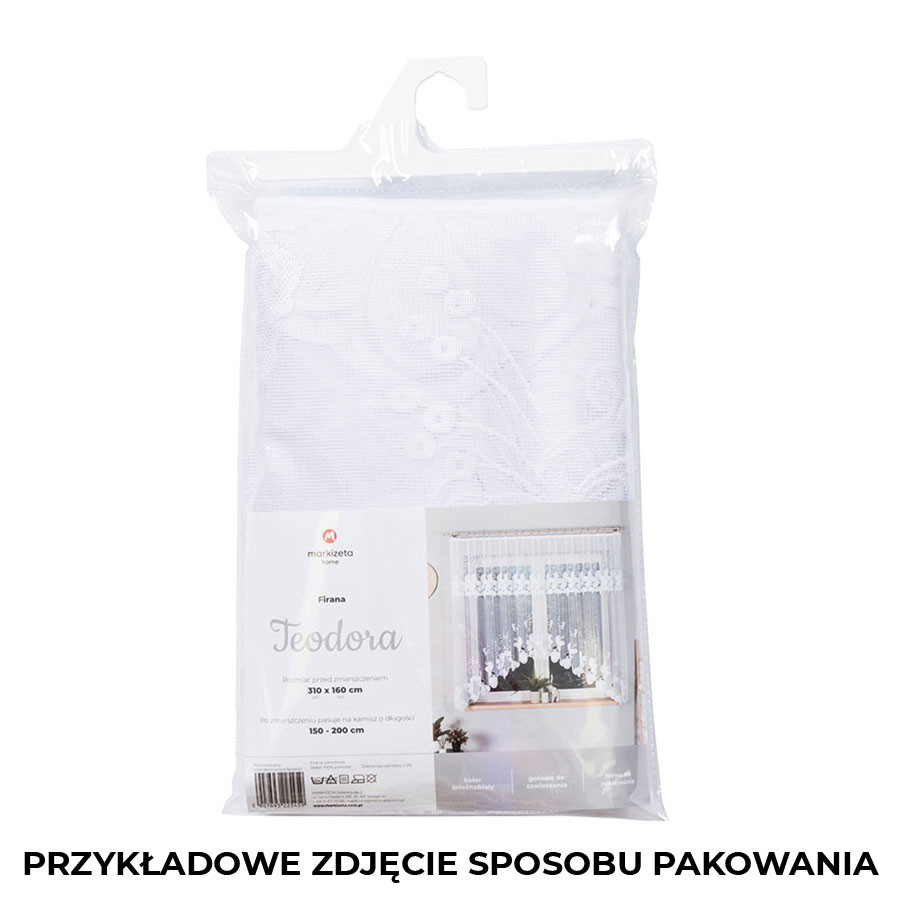 ADELA Firanka żakardowa gotowa, szerokość 400 x wysokość 160cm, kolor 001 biały