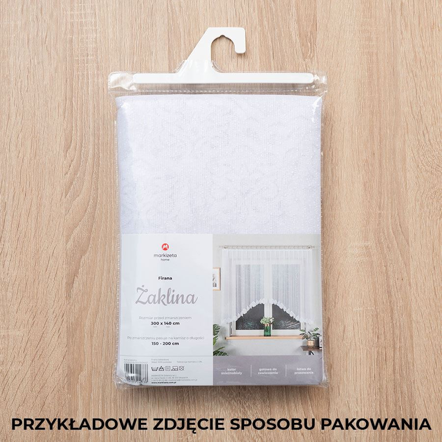 ŻAKLINA Firanka żakardowa gotowa, szerokość 330 x wysokość 160cm, kolor 001 biały