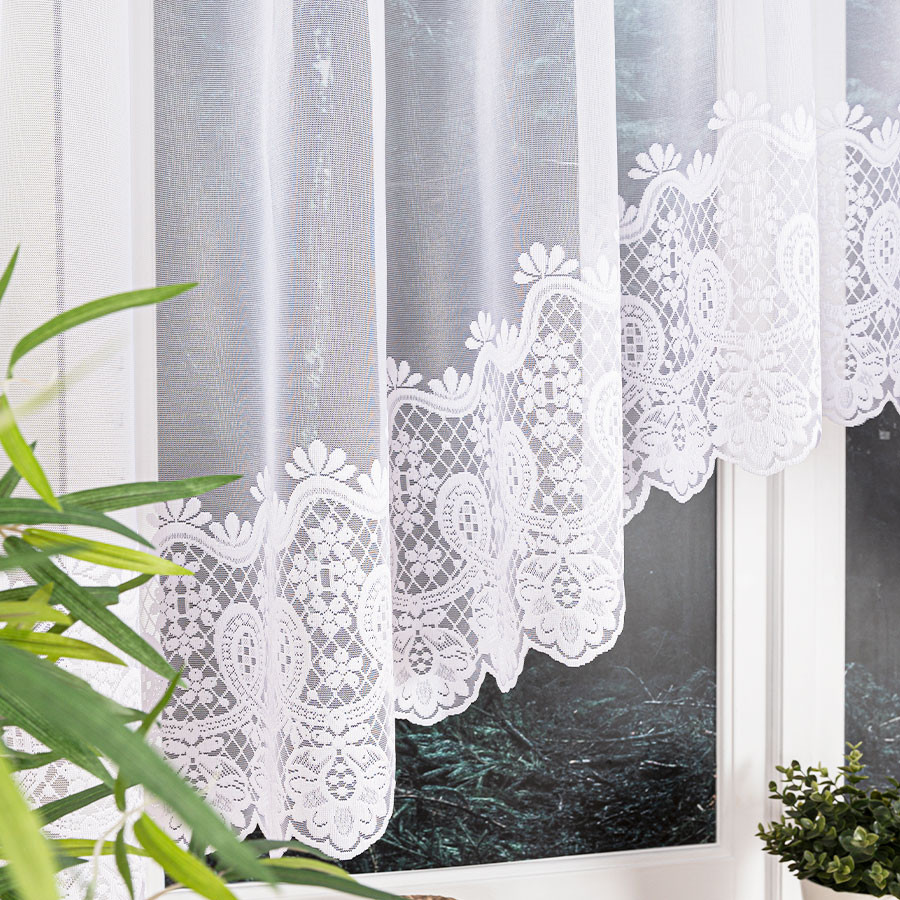 DARIA Firanka żakardowa gotowa, szerokość 400 x wysokość 140cm, kolor 001 biały