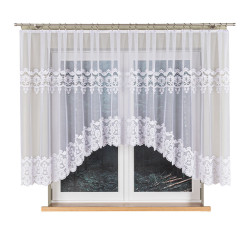 DARIA Firanka żakardowa gotowa, szerokość 400 x wysokość 140cm, kolor 001 biały