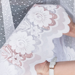 OKSANA Firanka żakardowa gotowa, szerokość 300 x wysokość 160cm, kolor 001 biały