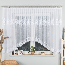 ŻANETA Firanka żakardowa gotowa, szerokość 450 x wysokość 155cm, kolor 001 biały