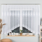 ŻANETA firanka gotowa z podcięciem żakardowa biała 450x155 cm