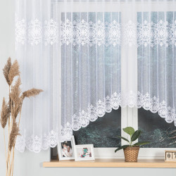 ŻANETA Firanka żakardowa gotowa, szerokość 450 x wysokość 155cm, kolor 001 biały