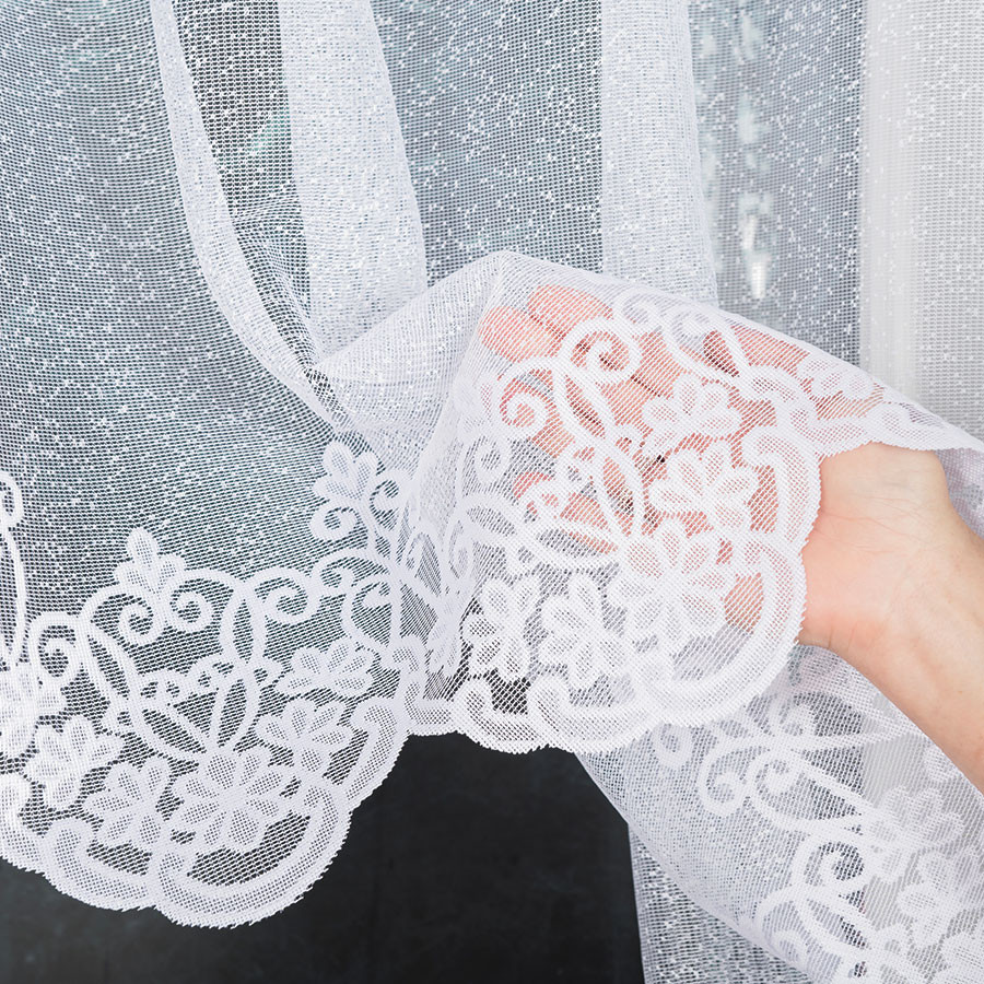 ŻANETA Firanka żakardowa gotowa, szerokość 450 x wysokość 155cm, kolor 001 biały