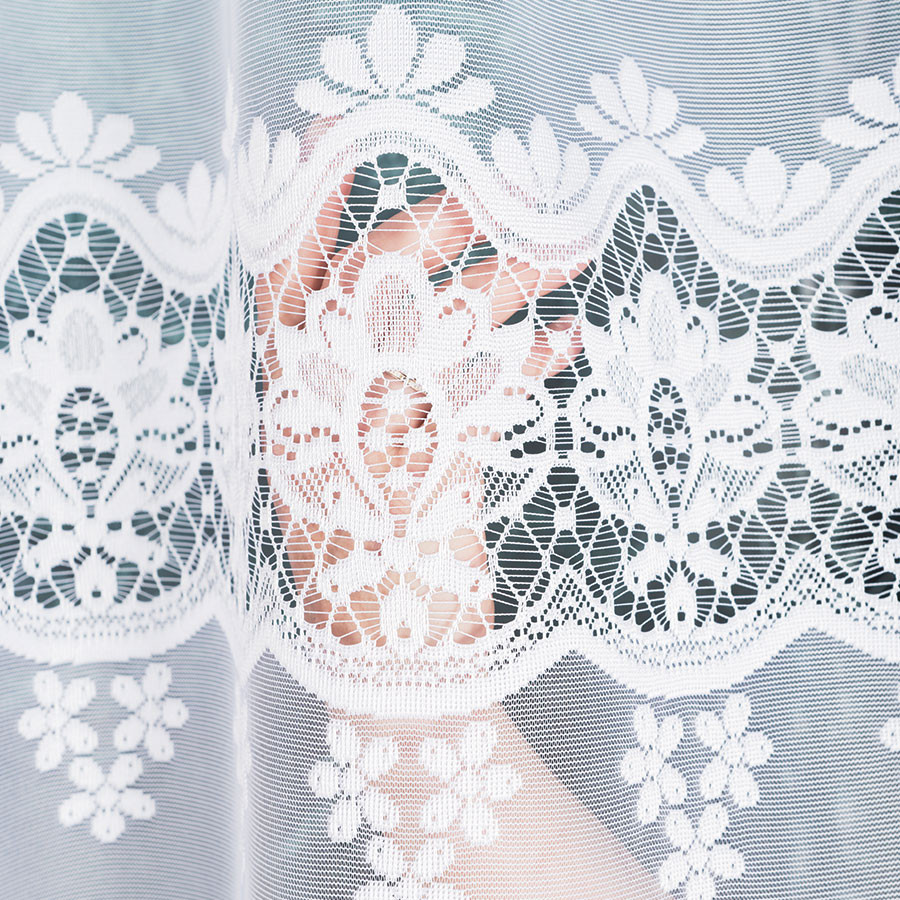 DARIA Firanka żakardowa gotowa, szerokość 400 x wysokość 120cm, kolor 001 biały