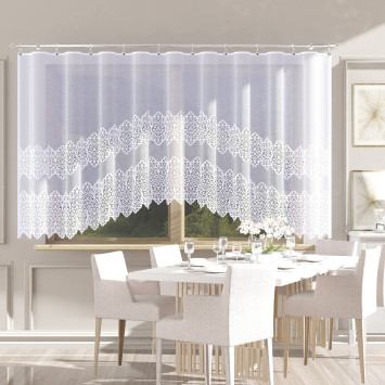 MIROSŁAWA Firanka żakardowa gotowa, szerokość 400 x wysokość 160cm, kolor 001 biały