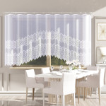MIROSŁAWA firanka gotowa z podcięciem żakardowa biała w ornamenty 400x160 cm