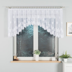 NORA Firanka żakardowa gotowa, szerokość 300 x wysokość 90cm, kolor 001 biały
