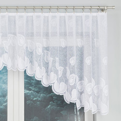 NORA Firanka żakardowa gotowa, szerokość 300 x wysokość 90cm, kolor 001 biały