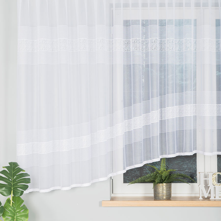 KLAUDYNA Firanka żakardowa gotowa, szerokość 620 x wysokość 160cm, kolor 001 biały