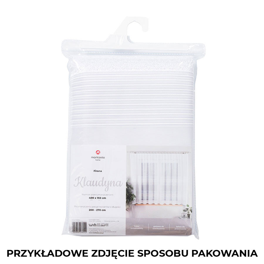 KLAUDYNA Firanka żakardowa gotowa, szerokość 620 x wysokość 160cm, kolor 001 biały