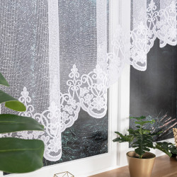 ŻANETA Firanka żakardowa gotowa, szerokość 400 x wysokość 135cm, kolor 001 biały