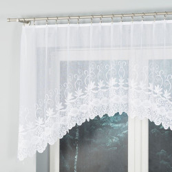 JOWITA Firanka żakardowa gotowa ze wzorem pasowym, szerokość 250 x wysokość 100cm, kolor 001 biały