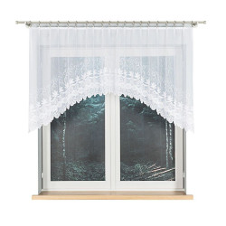 JOWITA Firanka żakardowa gotowa ze wzorem pasowym, szerokość 250 x wysokość 100cm, kolor 001 biały