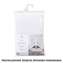 JOWITA Firanka żakardowa gotowa ze wzorem pasowym, szerokość 250 x wysokość 100cm, kolor 001 biały
