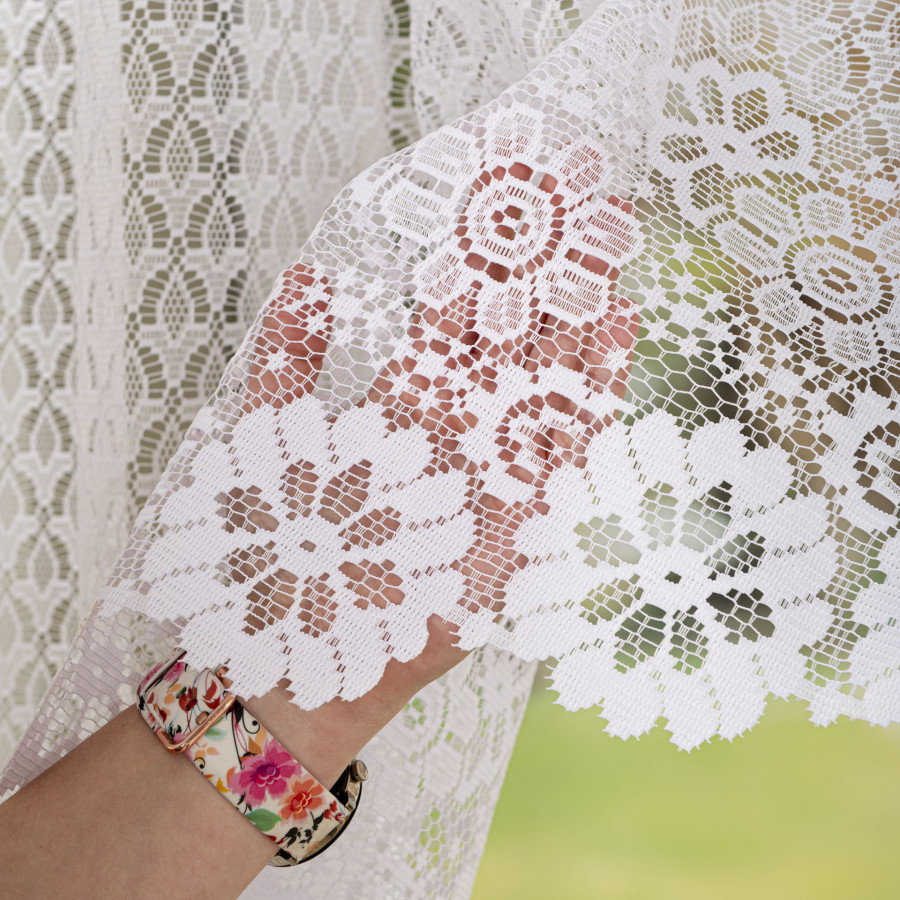 FAUSTYNA Firanka żakardowa gotowa, szerokość 300 x wysokość 160cm, kolor 001 biały