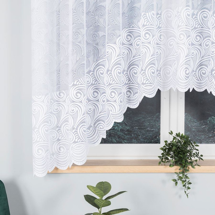KINGA Firanka żakardowa gotowa, szerokość 330 x wysokość 160cm, kolor 001 biały 