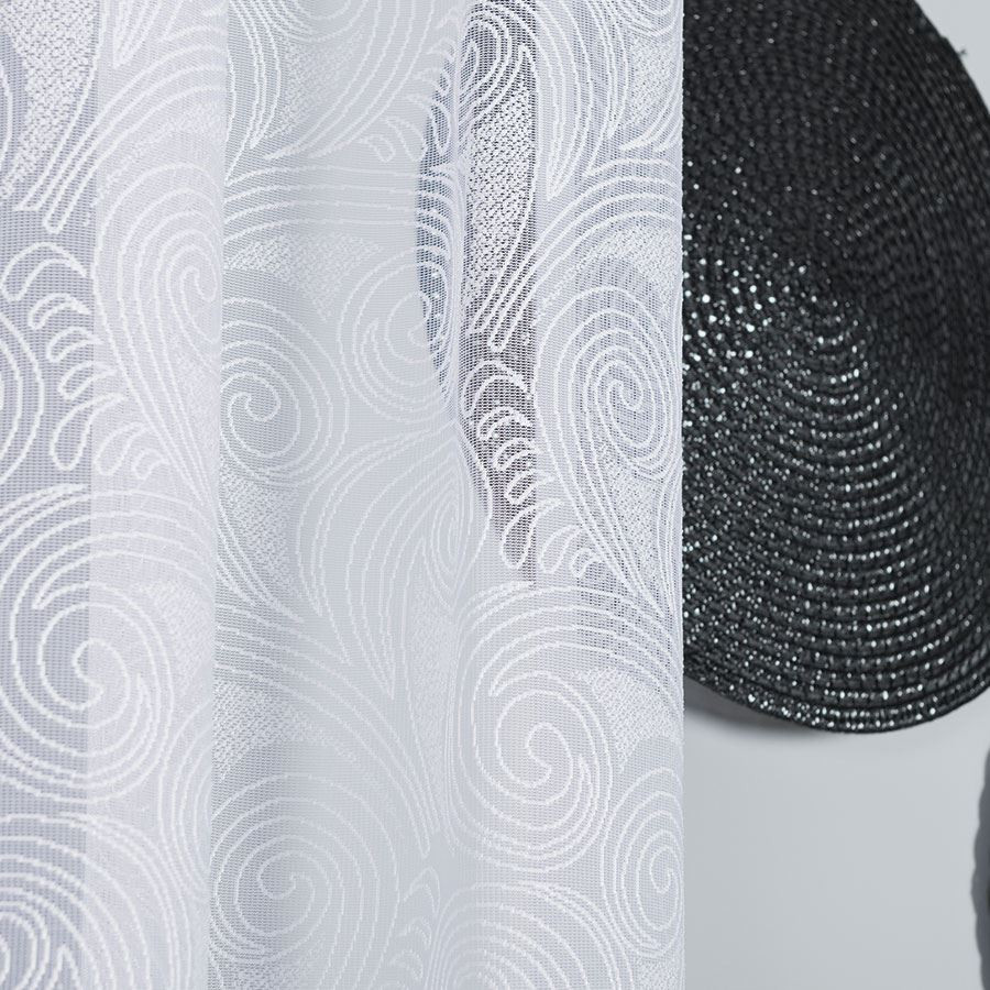 KINGA Firanka żakardowa gotowa, szerokość 330 x wysokość 160cm, kolor 001 biały