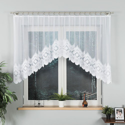 LUCYNA Firanka żakardowa gotowa, szerokość 300 x wysokość 120cm, kolor 001 biały