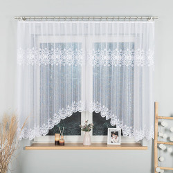 ŻANETA Firanka żakardowa gotowa, szerokość 350 x wysokość 155cm, kolor 001 biały