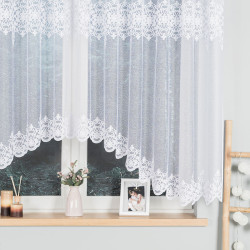 ŻANETA Firanka żakardowa gotowa, szerokość 350 x wysokość 155cm, kolor 001 biały