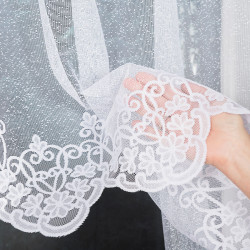 ŻANETA Firanka żakardowa gotowa, szerokość 350 x wysokość 155cm, kolor 001 biały