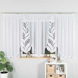 MELANIA Firanka żakardowa gotowa, szerokość 500 x wysokość 160cm, kolor 001 biały