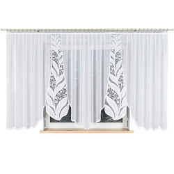 MELANIA Firanka żakardowa gotowa, szerokość 500 x wysokość 160cm, kolor 001 biały