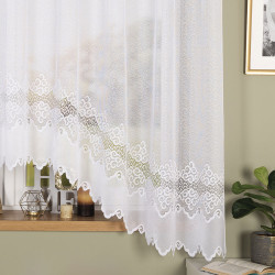 MODESTA Firanka żakardowa gotowa, szerokość 300 x wysokość 180cm, kolor 001 biały