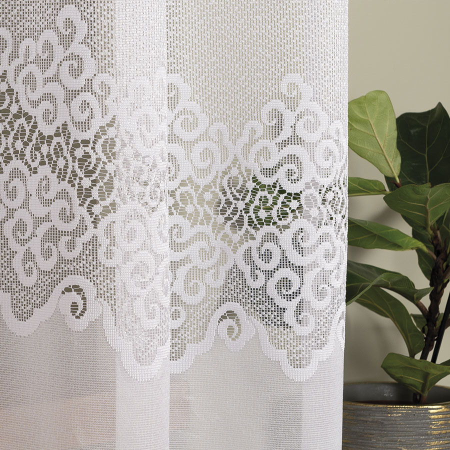 MODESTA Firanka żakardowa gotowa, szerokość 300 x wysokość 180cm, kolor 001 biały