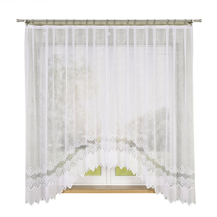 MODESTA Firanka żakardowa gotowa, szerokość 300 x wysokość 180cm, kolor 001 biały