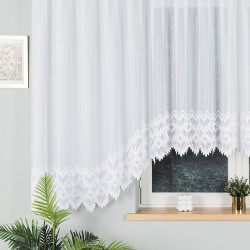 FELICJA Firanka żakardowa gotowa ze wzorem na samym dole, szerokość 600 x wysokość 160cm, kolor 001 biały