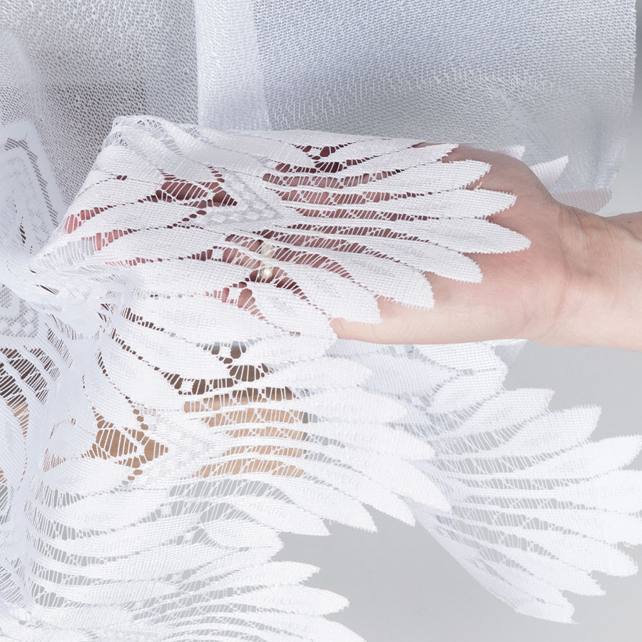 FELICJA Firanka żakardowa gotowa ze wzorem na samym dole, szerokość 600 x wysokość 160cm, kolor 001 biały