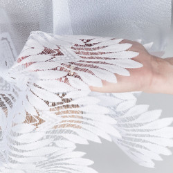 FELICJA Firanka żakardowa gotowa ze wzorem na samym dole, szerokość 600 x wysokość 160cm, kolor 001 biały