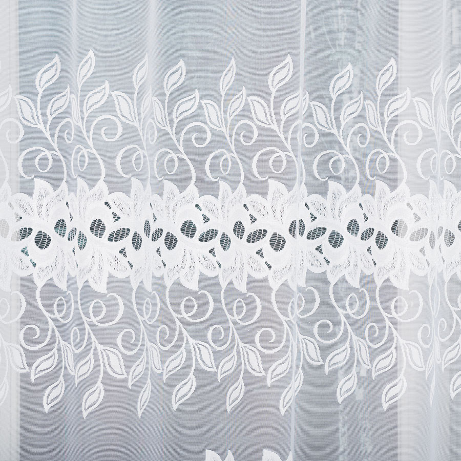 BASTIA Firanka żakardowa gotowa, szerokość 280 x wysokość 130cm, kolor 001 biały