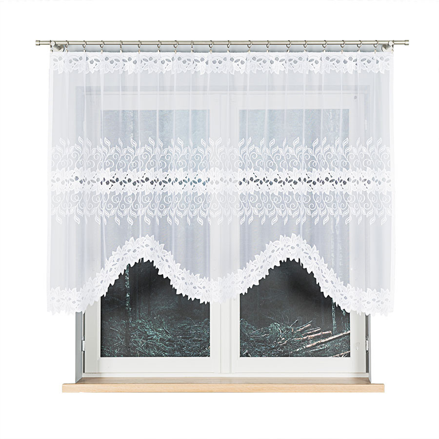 BASTIA Firanka żakardowa gotowa, szerokość 280 x wysokość 130cm, kolor 001 biały