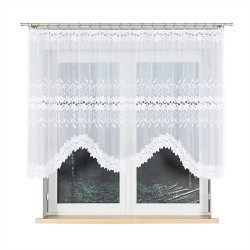 BASTIA Firanka żakardowa gotowa, szerokość 280 x wysokość 130cm, kolor 001 biały